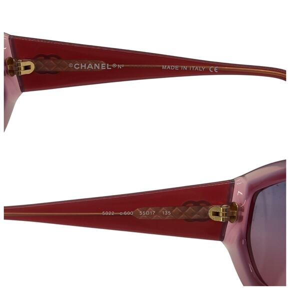 Chanel CC Red Acrylic Sunglasses - Picture 7 of 8